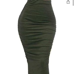 High Waist Ruched Skirt